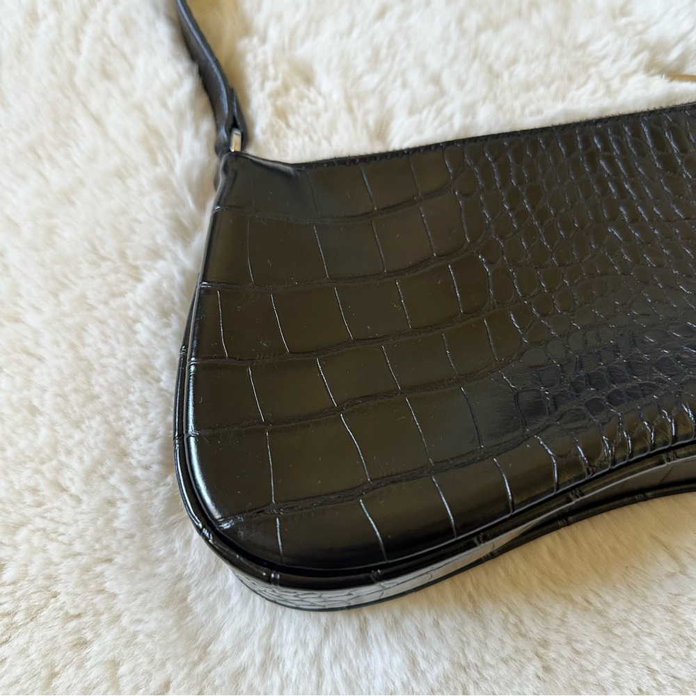 JW PEI Eva Black Croc-Textured Shoulder Bag - Picture 8 of 8